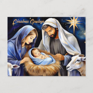 Cartão Postal De Festividades Presépio de Natal 