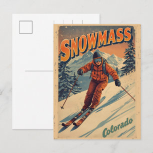 Cartão Postal De Festividades presépio SNOWMASS álamo Colorado presentes de esqu