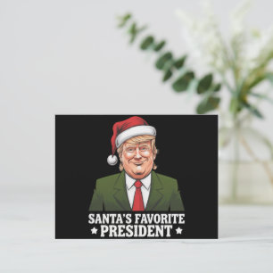 Cartão Postal De Festividades Presidente Favorito do Papai Noel Engraçado Trump