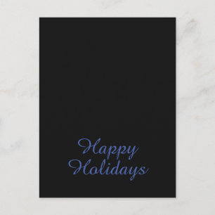 Cartão Postal De Festividades Preto Neutro & Azul Simples Elegante Feliz Férias
