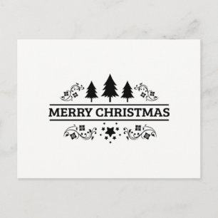 Cartão Postal De Festividades Preto White Felry Natal
