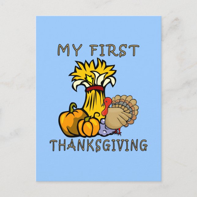 Cartão Postal De Festividades Primeira Ação de Graças do Bebê (Frente)