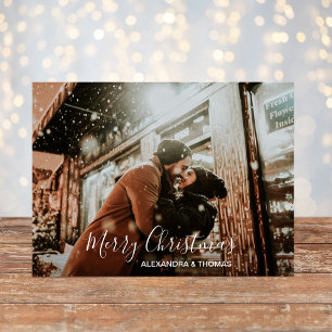 Cartão Postal De Festividades Primeiro Natal Casado com Branco Envolvido   FOTO