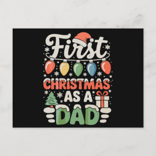 Cartão Postal De Festividades Primeiro Natal Como Pai Novo Papai Luzes de Natal