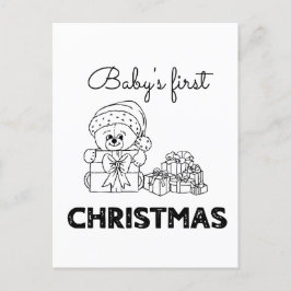 Cartão Postal De Festividades Primeiro Natal do Bebê