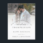 Cartão Postal De Festividades Primeiro Natal, Sr. e Sra. Photo Nomes<br><div class="desc">Primeiro Natal,  Sr. e Sra. Photo Names. Um cartão postal conveniente para enviar seus Cartões de natal. Celebre a época especial do seu primeiro Natal casado! Fácil de personalizar o texto e substituir a foto de exemplo por sua.</div>