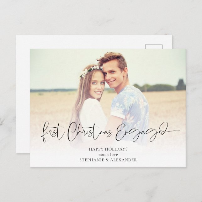 Cartão Postal De Festividades Primeiros Nomes de Sobreposição de Fotos Envolvido (Frente/Verso)