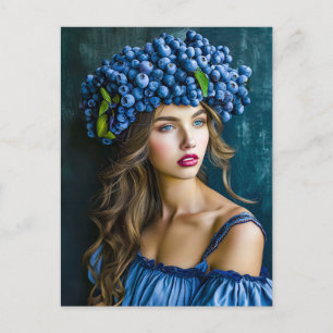 Cartão Postal De Festividades Princesa Mirtilo em Azul Real