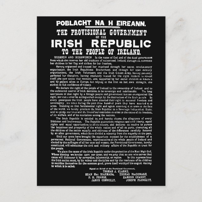 Cartão Postal De Festividades Proclamação da Ascensão páscoa da República Irland (Frente)