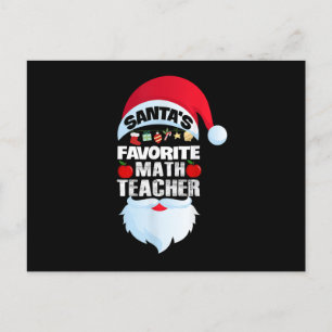 Cartão Postal De Festividades Professor de Matemática Favorito do Papai Noel Cut