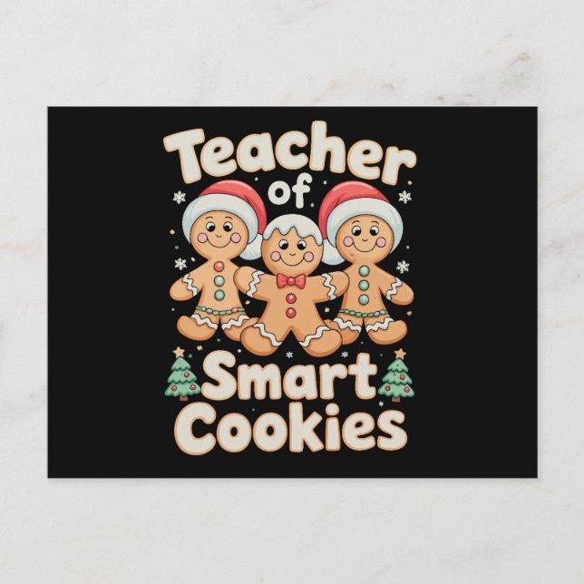 Cartão Postal De Festividades Professor de Natal de Biscoitos Inteligentes Ginge (Frente)