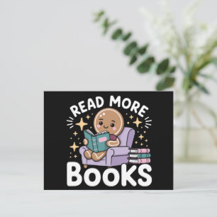 Cartão Postal De Festividades Professor de Natal Leia Mais Livros Engraçado 