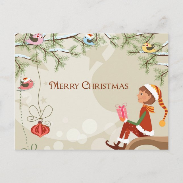 Cartão Postal De Festividades Professor Elf - Cartão-postal de Natal (Frente)