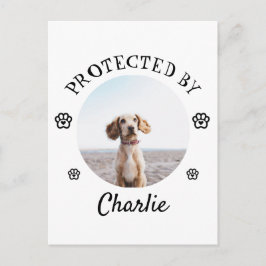 Cartão Postal De Festividades Protected By Dog Photo Paw Print Design