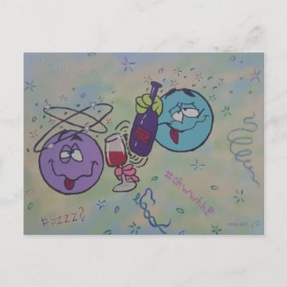 Cartão Postal De Festividades Provando de vinho