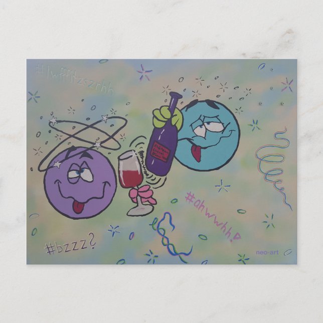 Cartão Postal De Festividades Provando de vinho (Frente)