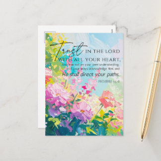 Cartão Postal De Festividades Provérbios 9:10 O temor do Senhor Floral Abstrato