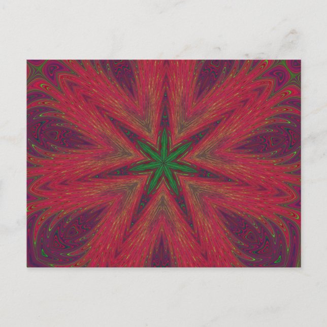 Cartão Postal De Festividades Psychedelic Christmas Kaleidoscope (Frente)