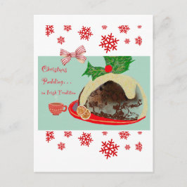Cartão Postal De Festividades Pudim de Natal irlandês
