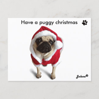 Cartão Postal De Festividades Pug Jolene kerstkaarten