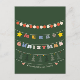 Cartão Postal De Festividades Pulseiras de Contas de Cartão de Natal Feliz