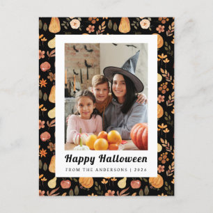 Cartão Postal De Festividades Pumpkin Minimalista Feliz Halloween 1 Foto