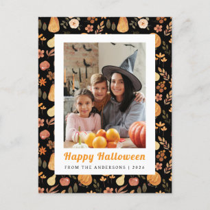 Cartão Postal De Festividades Pumpkin Minimalista Feliz Halloween 1 Foto