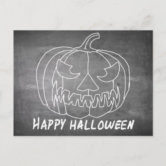 Cartão Postal De Festividades Pumpkin para a aparência do quadro do Dia das Brux (Frente)