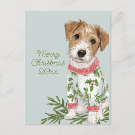 Cartão Postal De Festividades Puppy in Pajamas Blue Flat