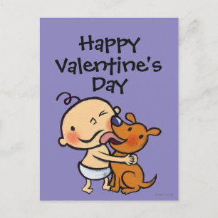 Cartão Postal De Festividades Puppy Kisses for the Baby