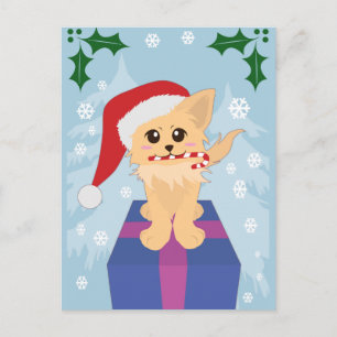Cartão Postal De Festividades Puppy Natal