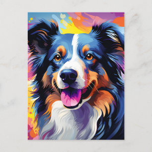 Cartão Postal De Festividades Puppy Watercolor