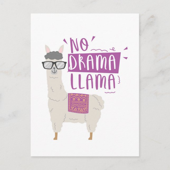 Cartão Postal De Festividades Purple No Drama Llama (Frente)