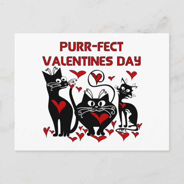 Cartão Postal De Festividades Purr-fect Valentines Day (Frente)