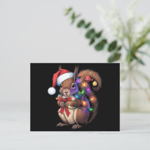 Cartão Postal De Festividades Quadrícula de Natal Luz de Natal Família de Festas