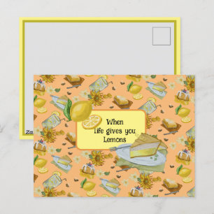 Cartão Postal De Festividades quando a vida te dá um padrão de limões