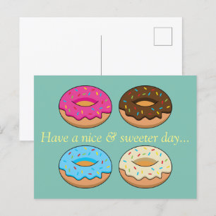Cartão Postal De Festividades Quatro padrões Rosquinha associados Personalizar