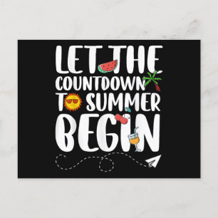 Cartão Postal De Festividades Que A Contagem Para O Verão Comece, Engraçado De V