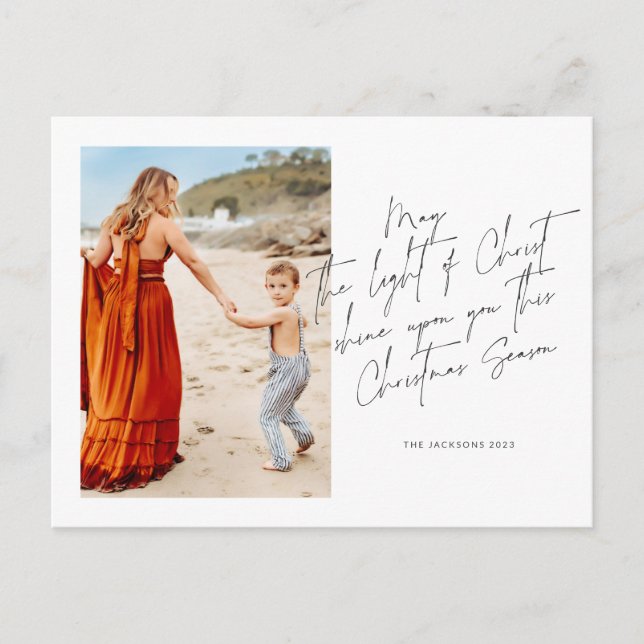 Cartão Postal De Festividades Que a luz do Cristo brilhe sobre você (Frente)