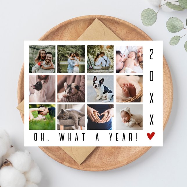 Cartão Postal De Festividades Que ano! Colagem de Fotografias Moderna 12 (Criador carregado)