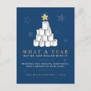 Cartão Postal De Festividades Que Natal De Árvore De Papel De Ano