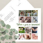 Cartão Postal De Festividades Que Natal de Colagem de Fotos Minimalista de 12 An<br><div class="desc">Mande seus desejos de Natal personalizados para sua família e amigos enquanto mostra alguns de seus momentos favoritos deste ano! Este moderno e minimalista cartão de colagem multifoto de Natal apresenta uma colagem de doze fotos quadradas e uma mistura de roteiro festivo e uma simples tipografia moderna. Abaixo, em letras...</div>