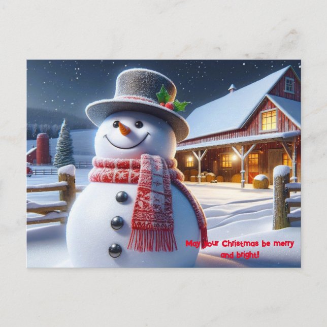 Cartão Postal De Festividades Que seu Natal seja feliz e brilhante! (Frente)