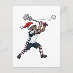 Cartão Postal De Festividades Quebra-Nozes de Lacrosse Férias Esportes Natal