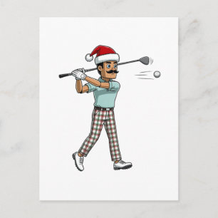 Cartão Postal De Festividades Quebra-Nozes Golfista Férias Esportes Natal Golfe
