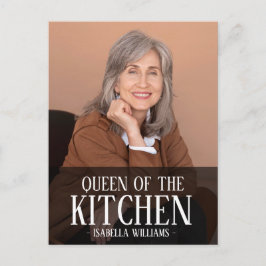 Cartão Postal De Festividades Queen of the Kitchen Editable Photo Name Design