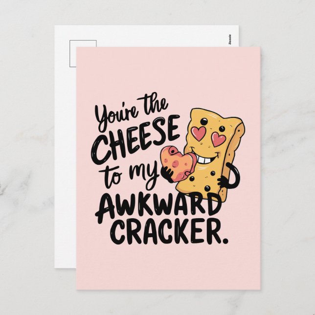 Cartão Postal De Festividades Queijo para o meu awkward | Namorados engraçado e  (Frente/Verso)