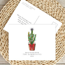 Cartão Postal De Festividades Quente deseja natal Cactus