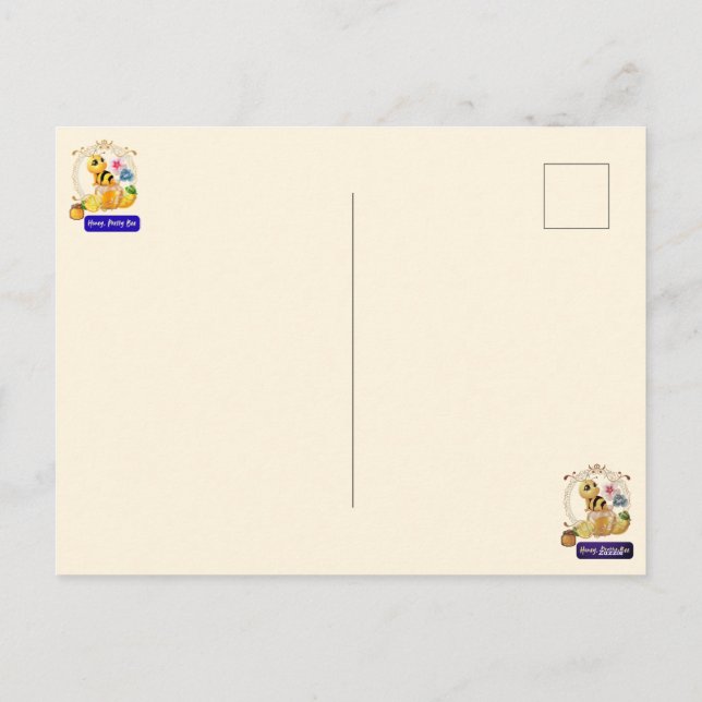 Cartão Postal De Festividades Querida, Bonito Abelha (Verso)