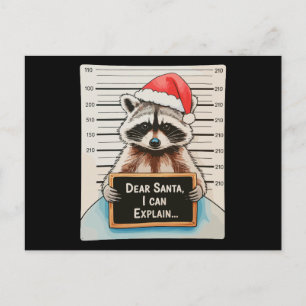 Cartão Postal De Festividades Querido Papai Noel Posso Explicar o Natal Guaxinim